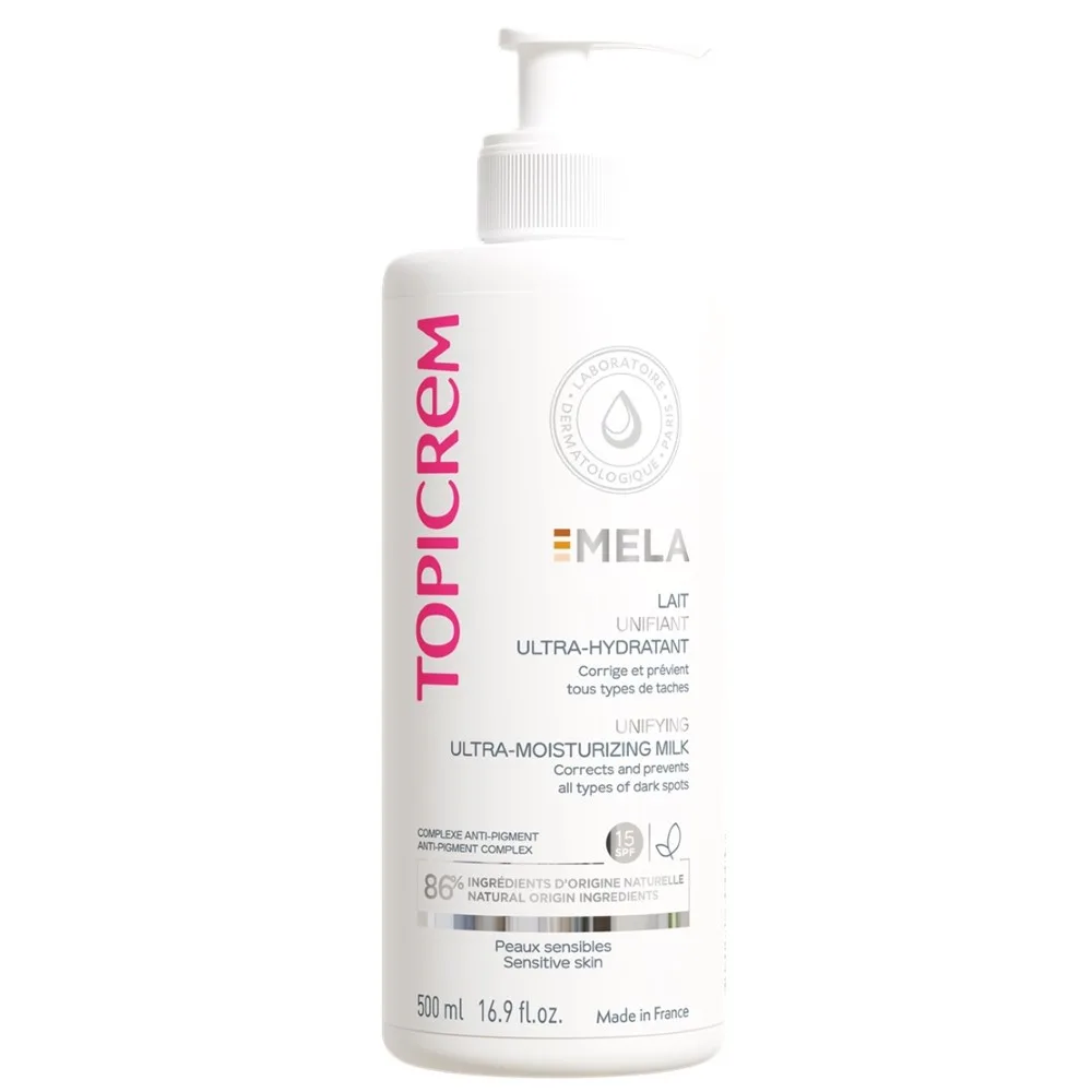 Topicrem mela milk for tone evening ultra-moisturizing 500 ml