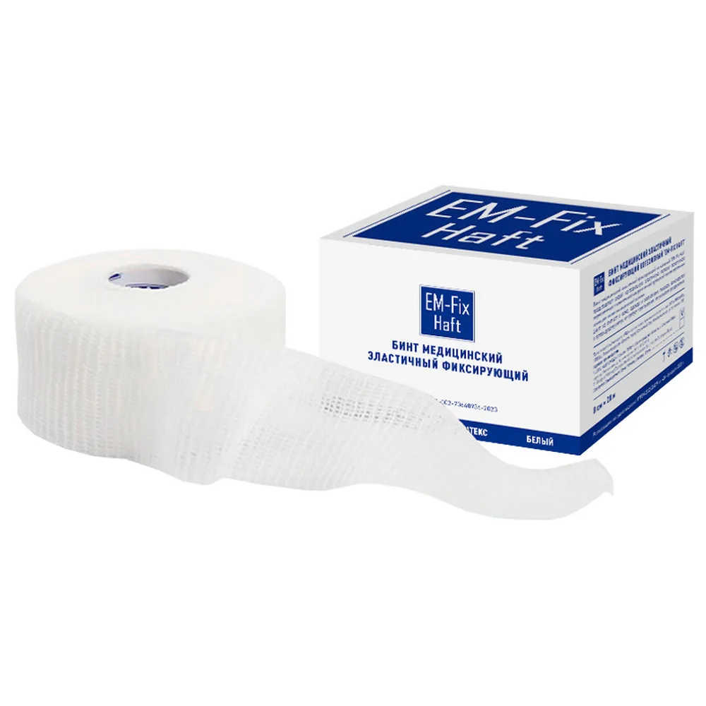 em-fix haft Medical Elastic Cohesive Bandage 8 cm x 20 m/white