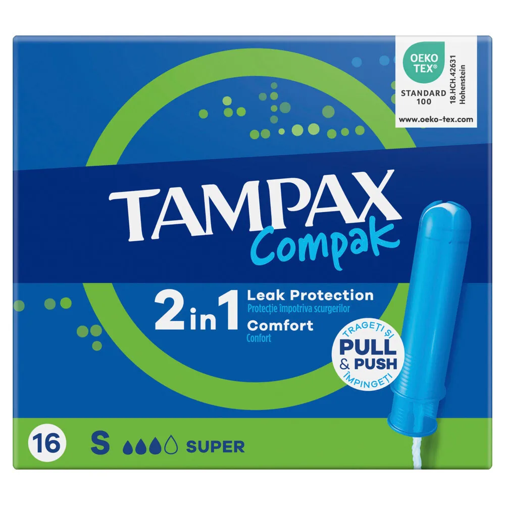 Tampax Compak Super Tampons with Applicator 16 pcs.