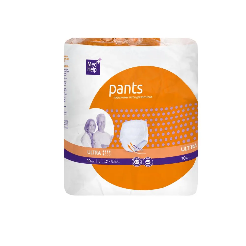 Medhelp Adult Absorbent Pull-Up Diapers L (Large) 10 pcs.