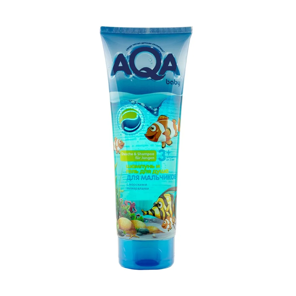 Aqa Baby Shampoo and Shower Gel for Boys with Sea Minerals 250 ml