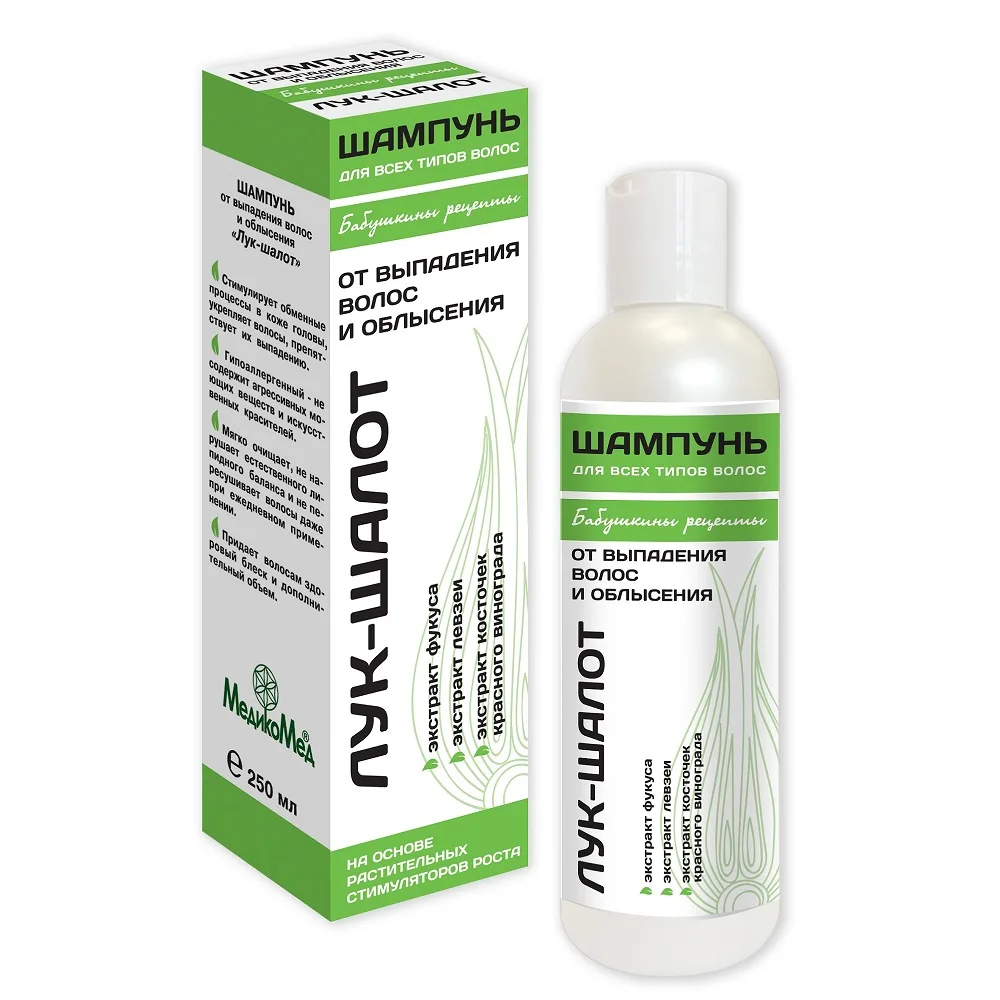Babushkiny Retsepty Shampoo Onion-Shallot for Hair Loss and Baldness 250 ml