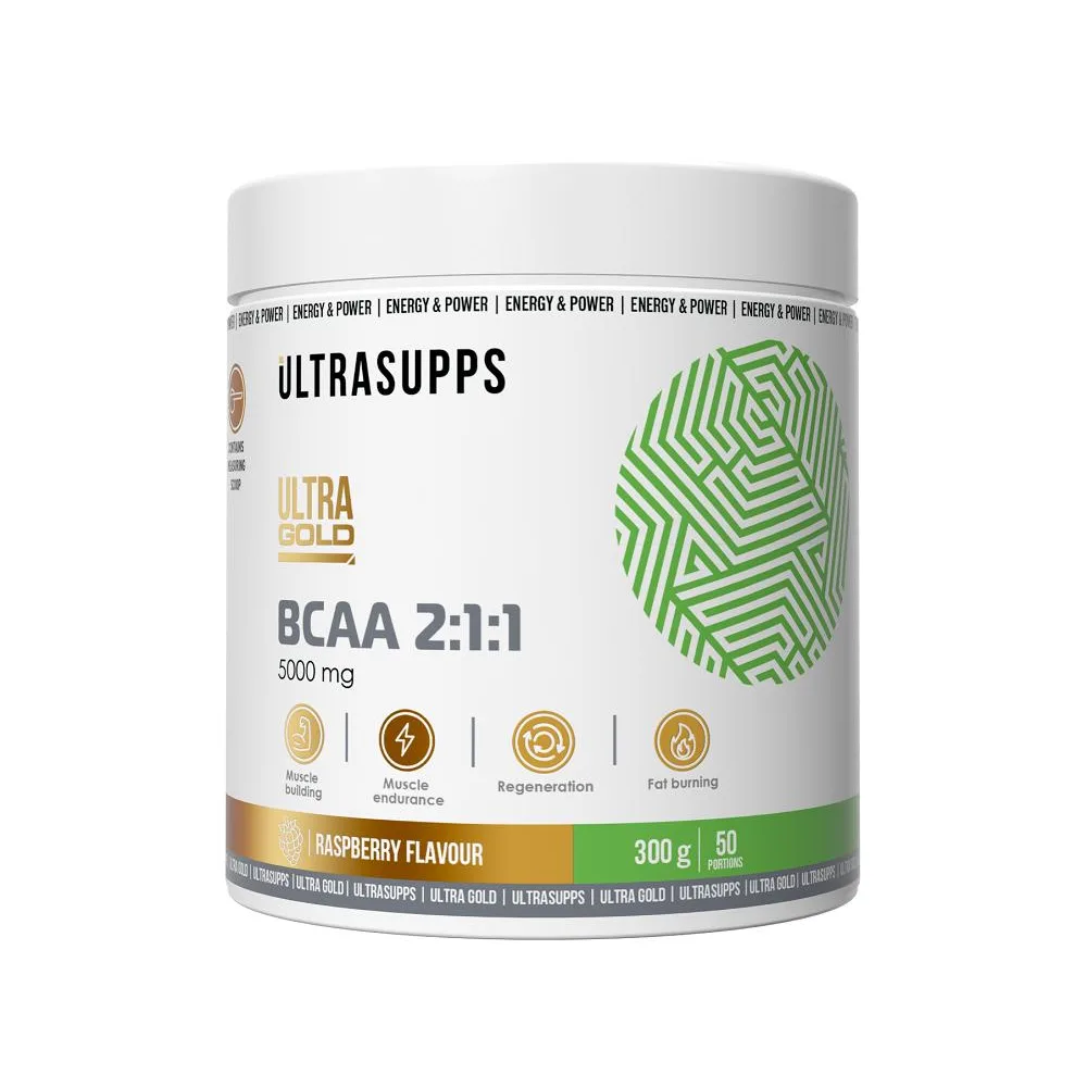Ultrasupps Ultra Gold BCAA 2:1:1 300 g Powder Raspberry Flavor/Can