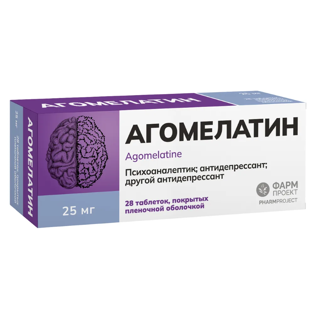 Agomelatine 25 mg 28 coated tablets