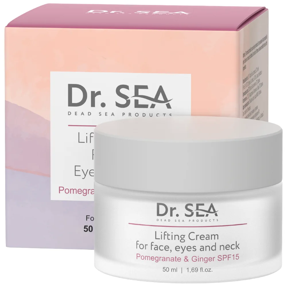 Dr Sea Lifting Cream for Face, Eyes, and Neck with Pomegranate and Ginger Extracts SPF 15 50 ml