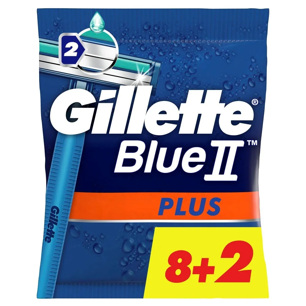 Gillette Blue 2 Plus Safety Razors Disposable 8 pcs. +2 pcs.