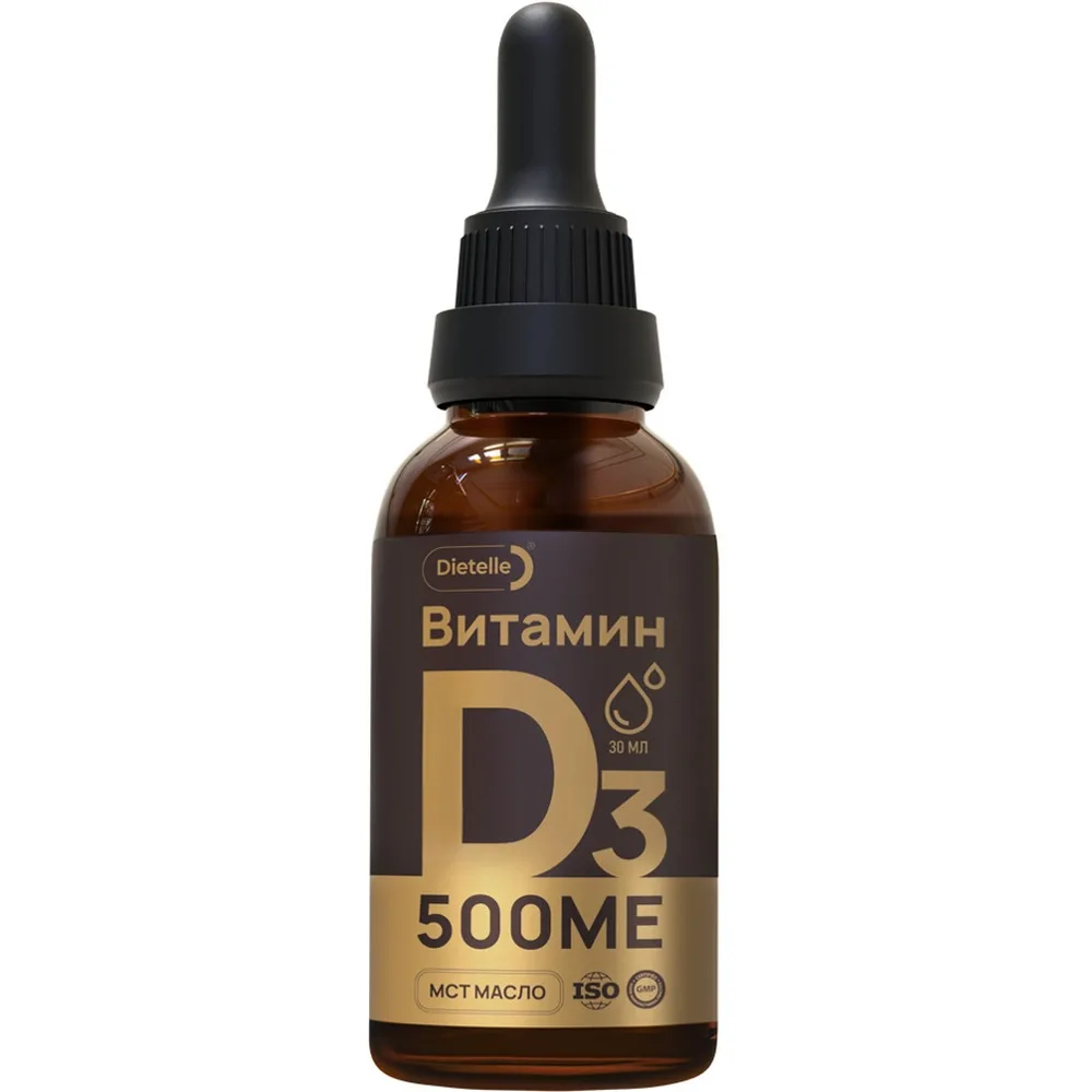 Dietelle vitamin D3 500 IU drops 30 ml bottle liquid
