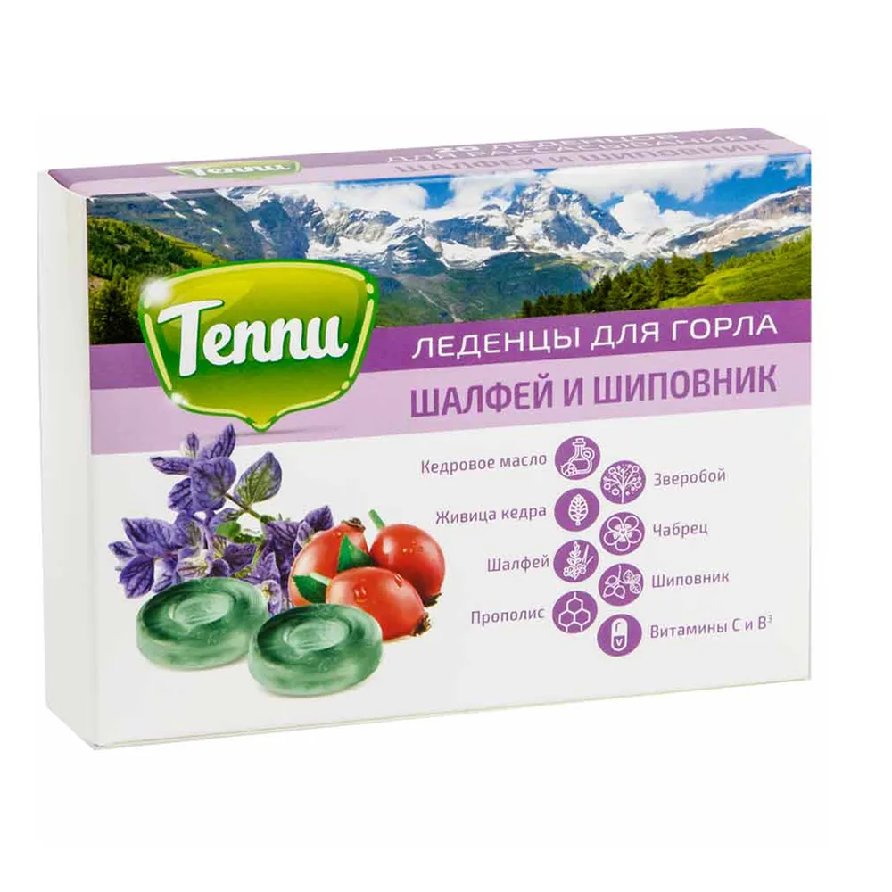 Teppi Lozenges with Sage and Rosehip 20 pcs, 3.2 g each