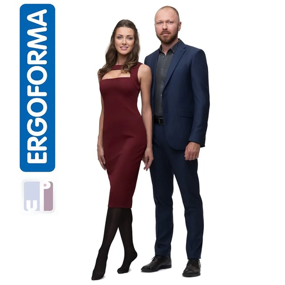 ERGOFORMA Compression Stockings Closed Toe Unisex Class 2 /art. EU-224/Size 6/Black/