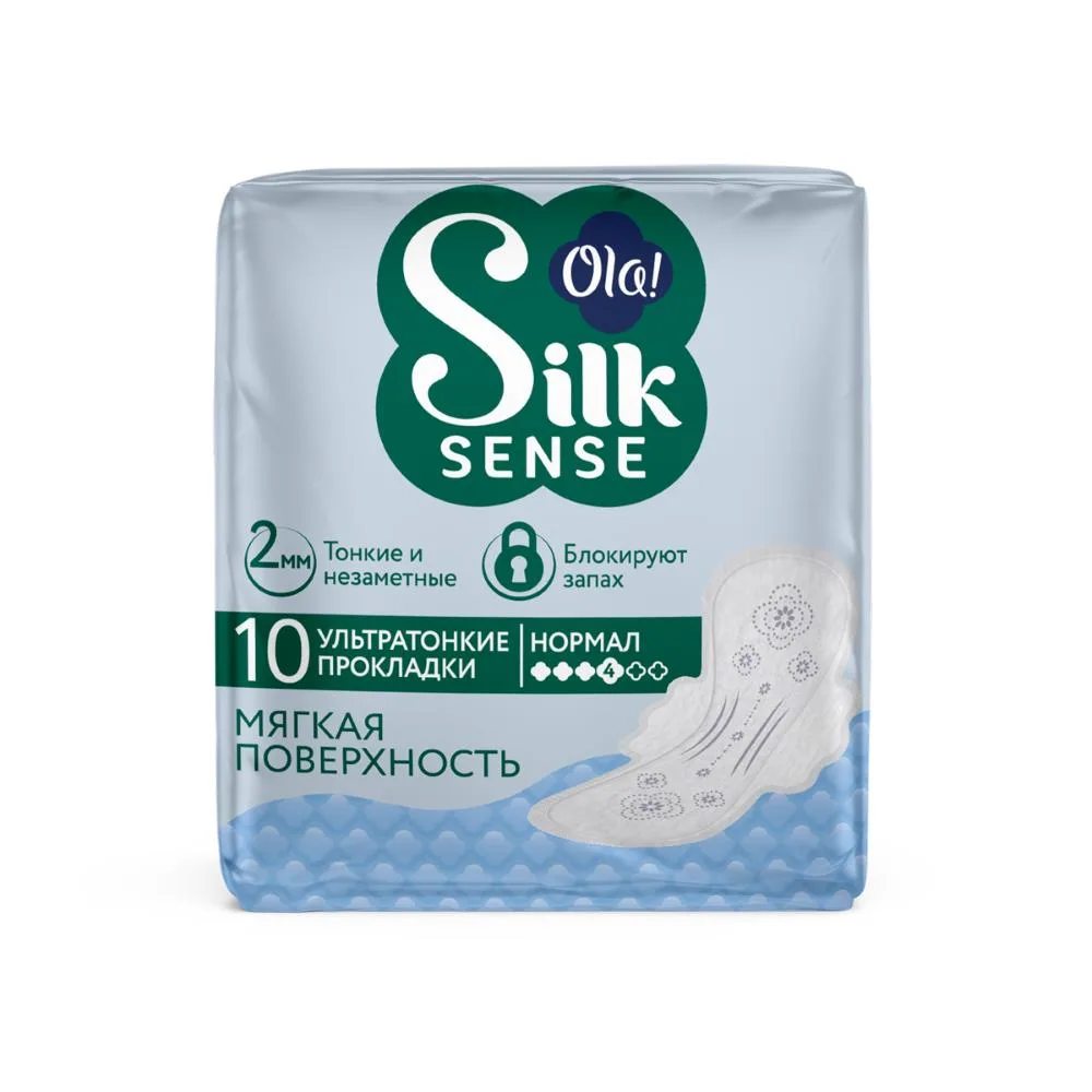 Ola Silk Sense Ultra-Thin Sanitary Pads for Normal Discharge Soft Silk 10 pcs.