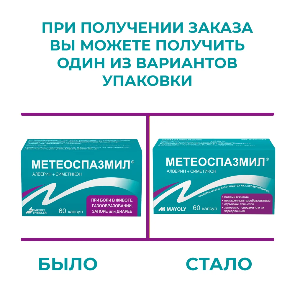 Meteospazmil 60 mg + 300 mg 60 capsules