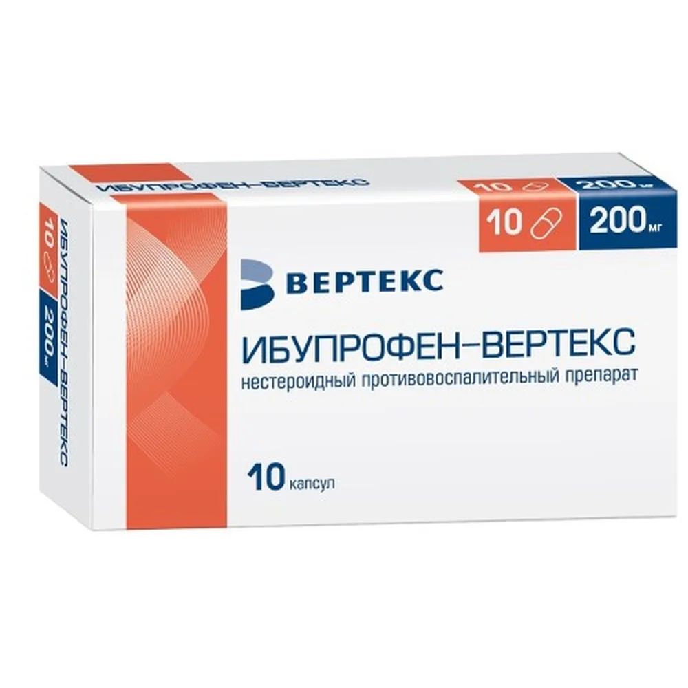 Ibuprofen-Vertex 200 mg 10 pcs capsules blister