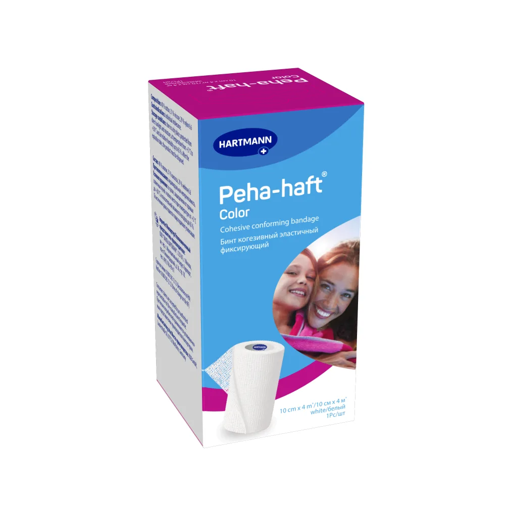Peha-Haft Color Bandage 10 cm x 4 m/White Cohesive Elastic Fixative