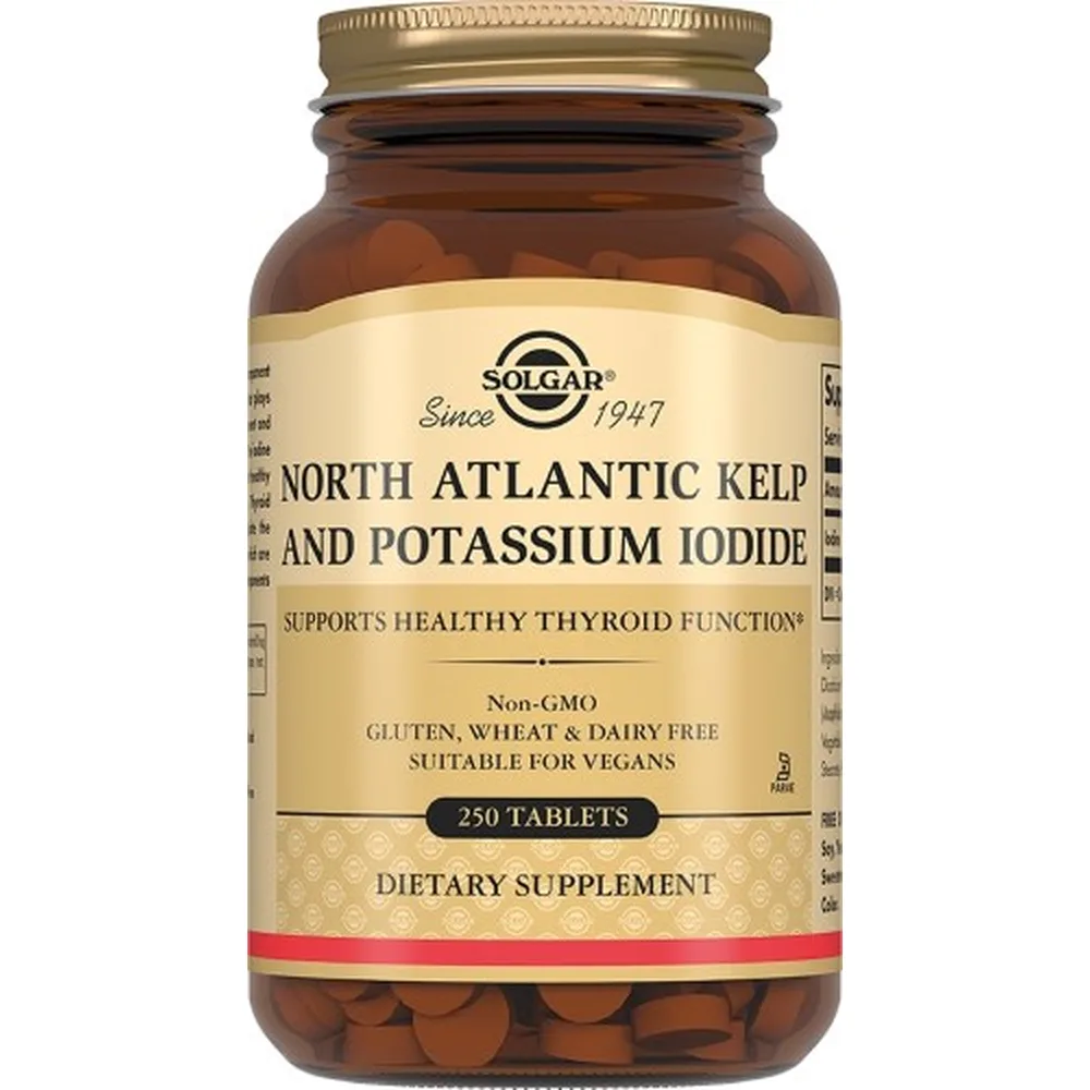 Solgar Iodine from Brown Seaweed and Potassium Iodide 250 Tablets 385 mg
