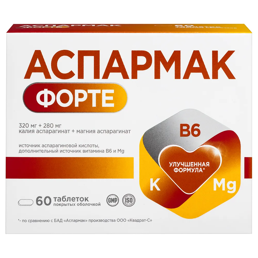 Vitamir Asparmak Forte 60 coated tablets 1133 mg
