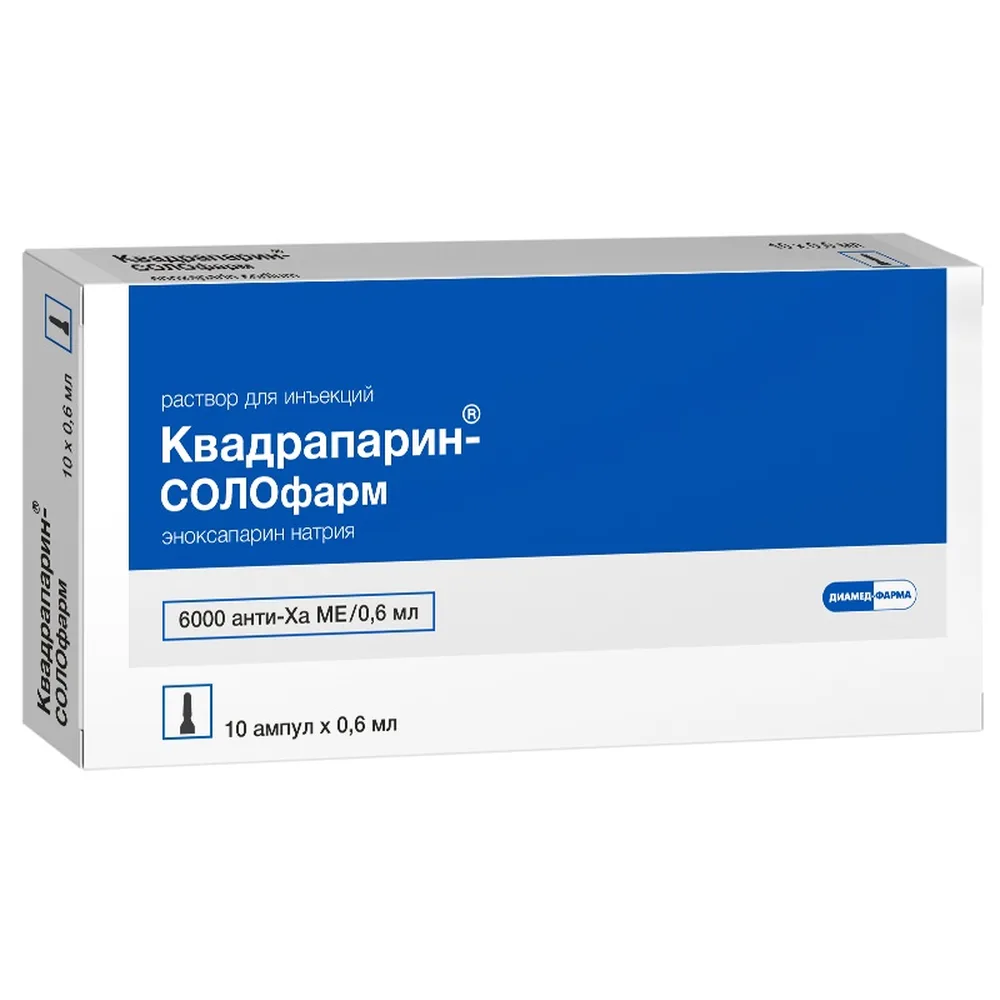 Quadraparin-Solopharm 10000 anti-Xa IU/ml solution for injection 0.6 ml ampoules 10 pcs.