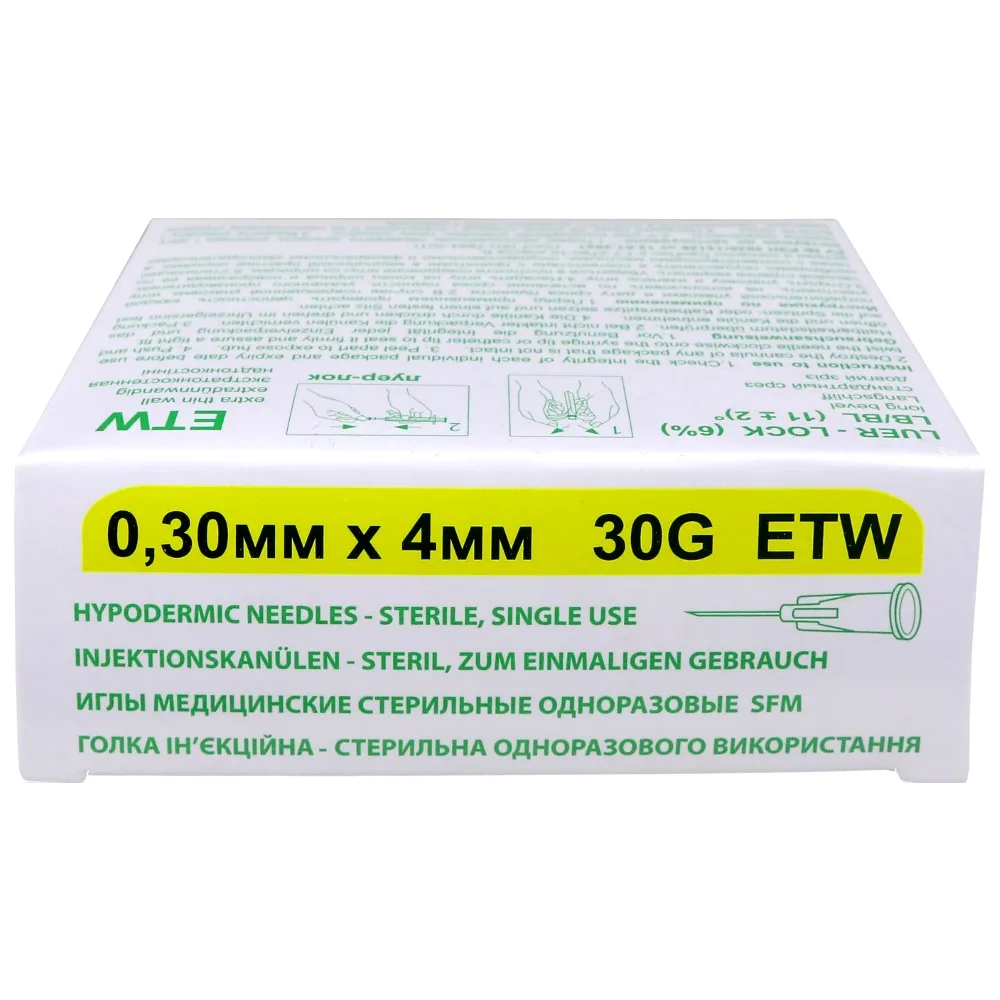 SFM Sterile Disposable Medical Needles 30G 0.3 mm x 4 mm 50 pcs