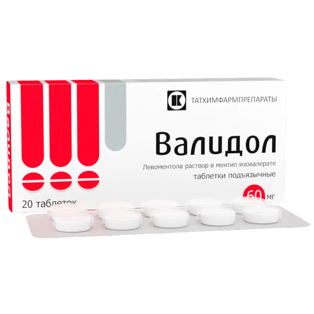 Validol 60 mg 20 sublingual tablets