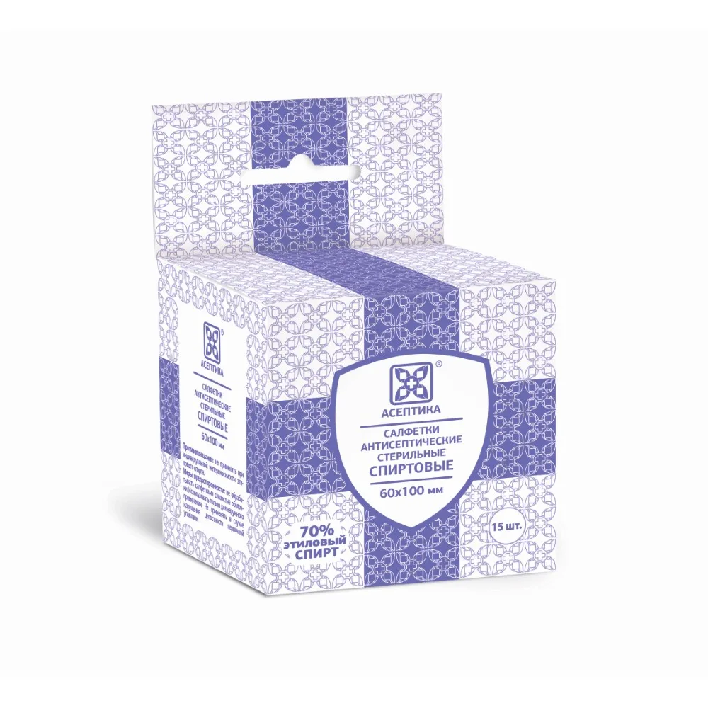 Antiseptic Alcohol Wipe 60x100 mm 15 pcs