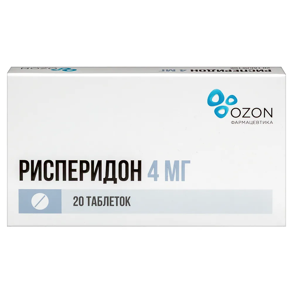 Risperidone 4 mg 20 coated tablets