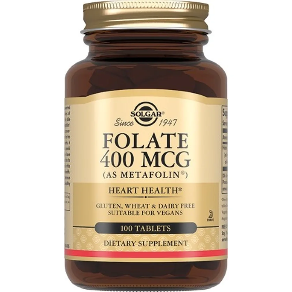 Solgar Folate 400 mcg Metafolin 100 tablets 250 mg
