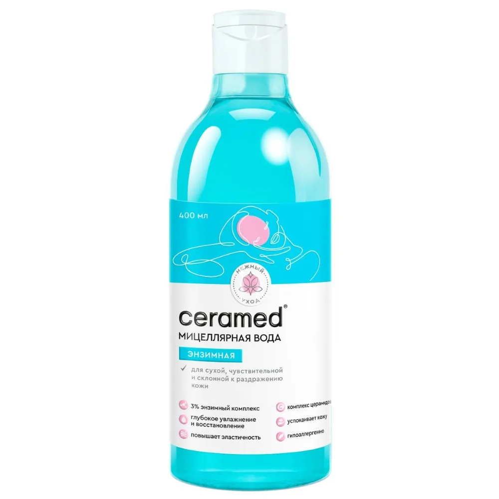 Ceramed Enzymatic Micellar Water for Dry Sensitive Irritated Skin 400 ml
