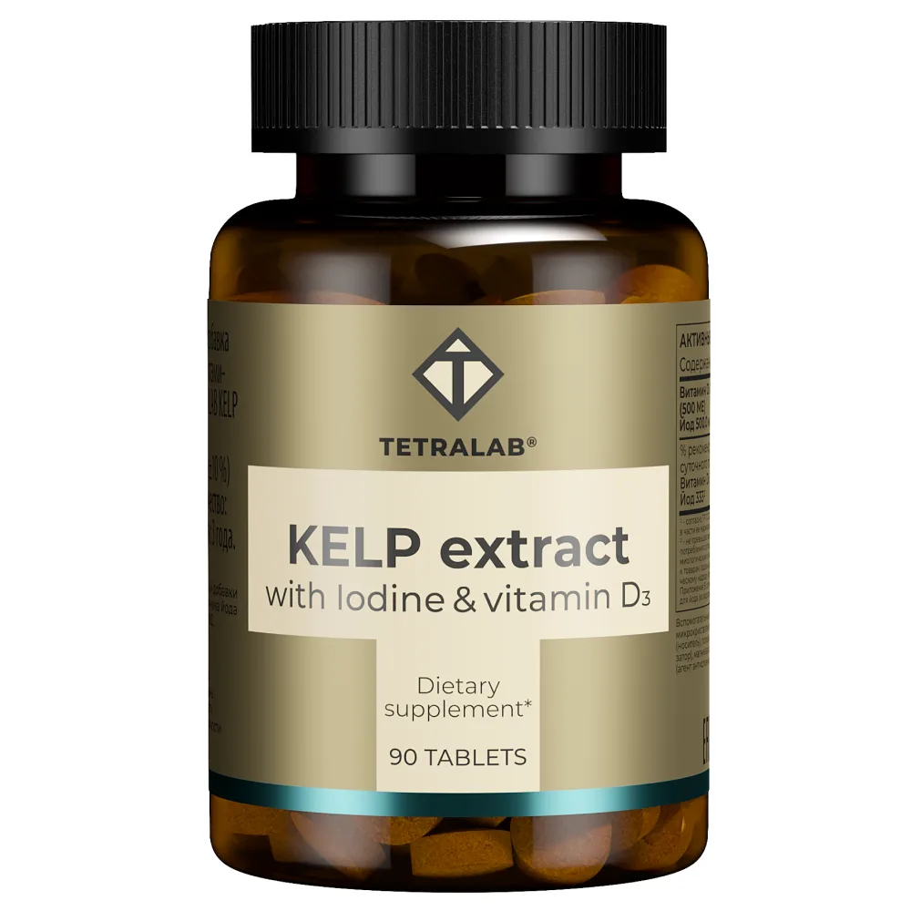 Tetralab Kelp Extract with Vitamin D3 90 Tablets 550 mg