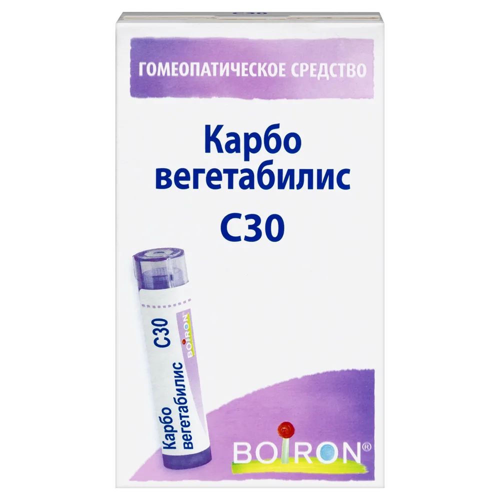 Carbo Vegetabilis C30 Homeopathic Monocomponent Mineral-Chemical Preparation 4 g Homeopathic Granules