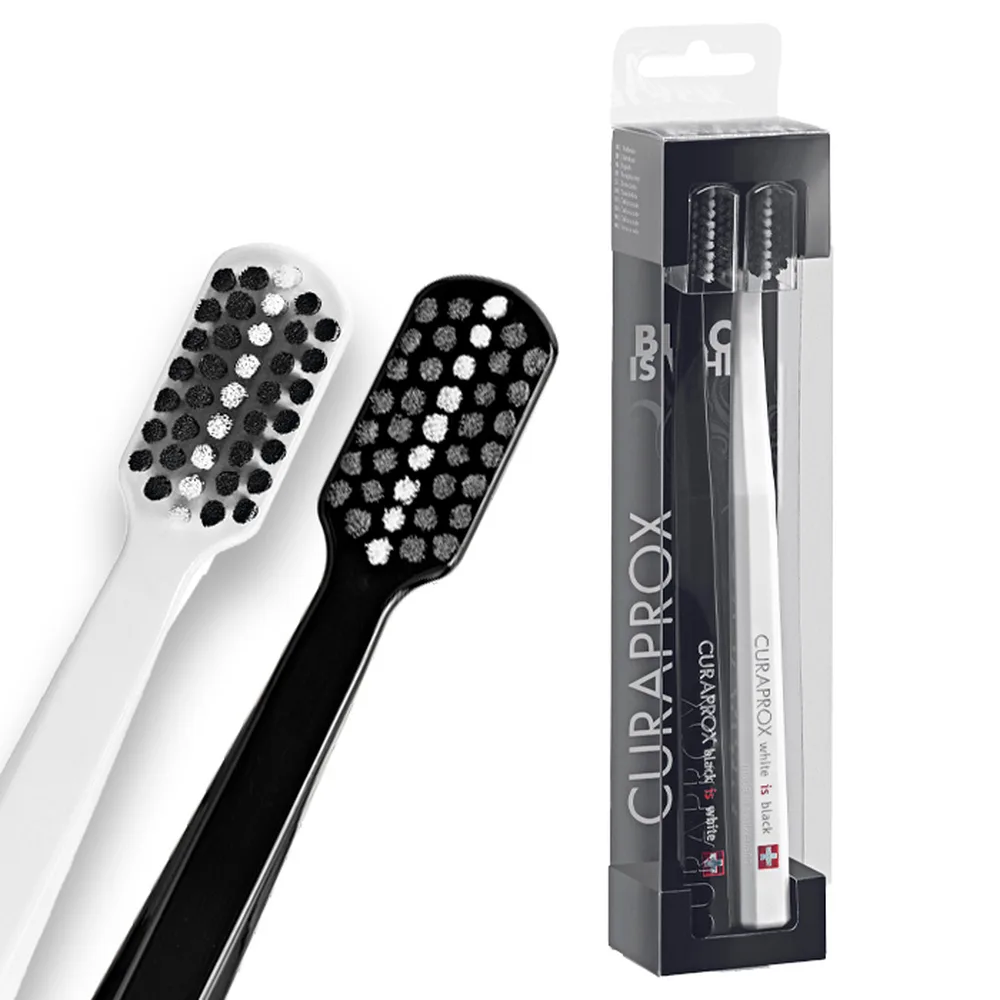 Curaprox Adult Toothbrush Black is White 2 pcs/ultra-soft/black+white/set