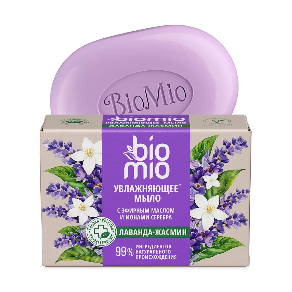 Biomio Bio-Soap Aromatherapy Natural Soap Jasmine and Lavender Essential Oil 90 g
