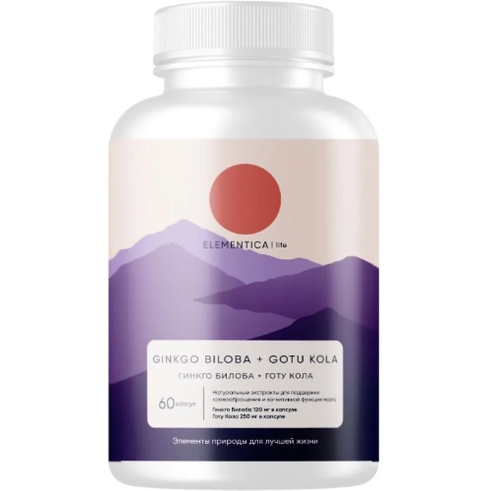 ELEMENTICA LIFE GINKGO BILOBA + GOTU KOLA N60 CAPS 690MG