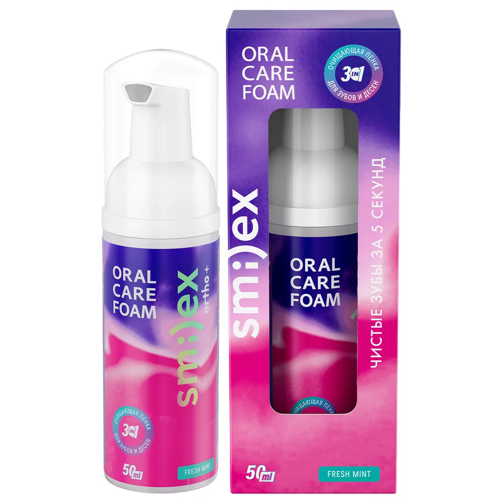 Splat Innovative Cleansing Tooth Foam Smilex Ortho+ 3 in 1 Mint Flavor 50 ml