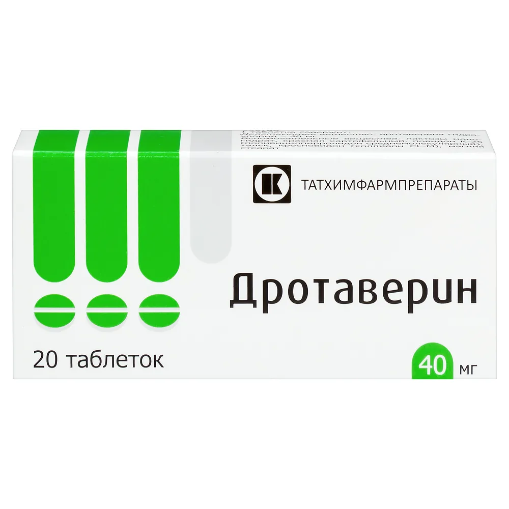 Drotaverine 40 mg 20 tablets