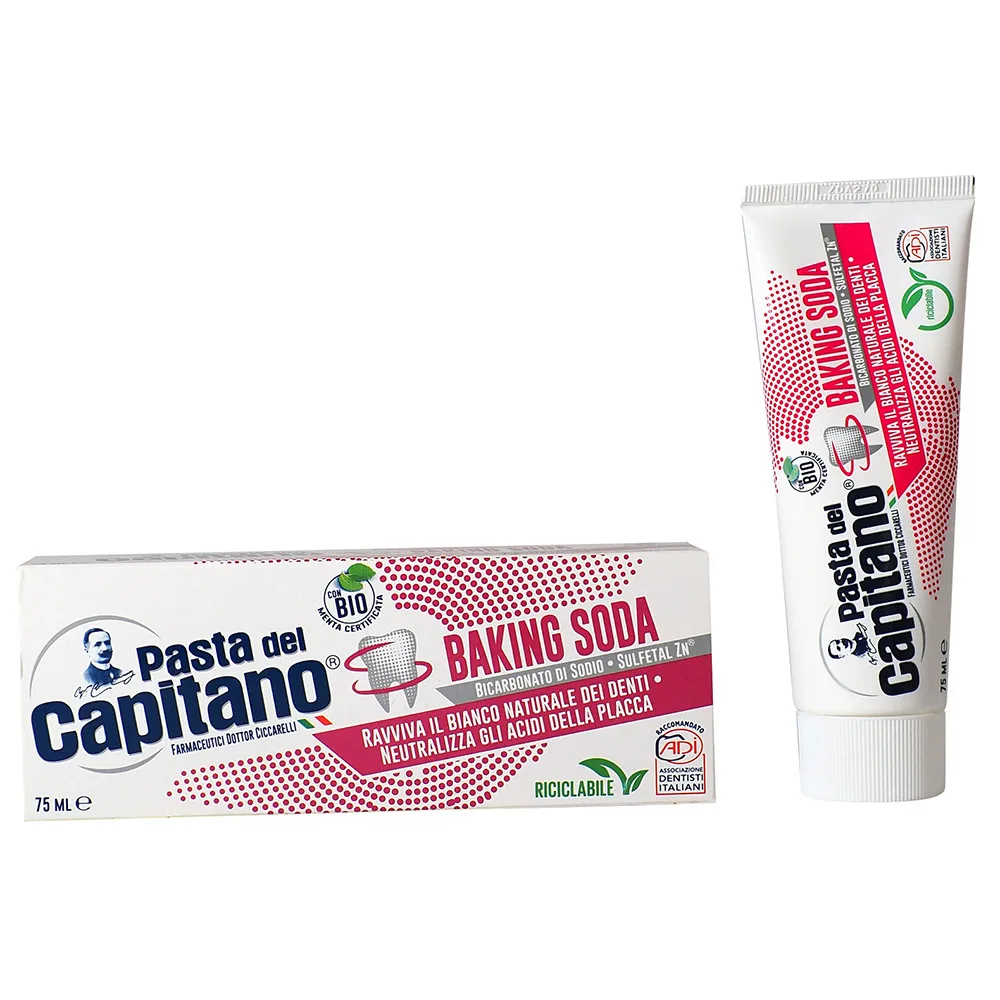 Pasta del Capitano Toothpaste for Gentle Whitening with Baking Soda 75 ml