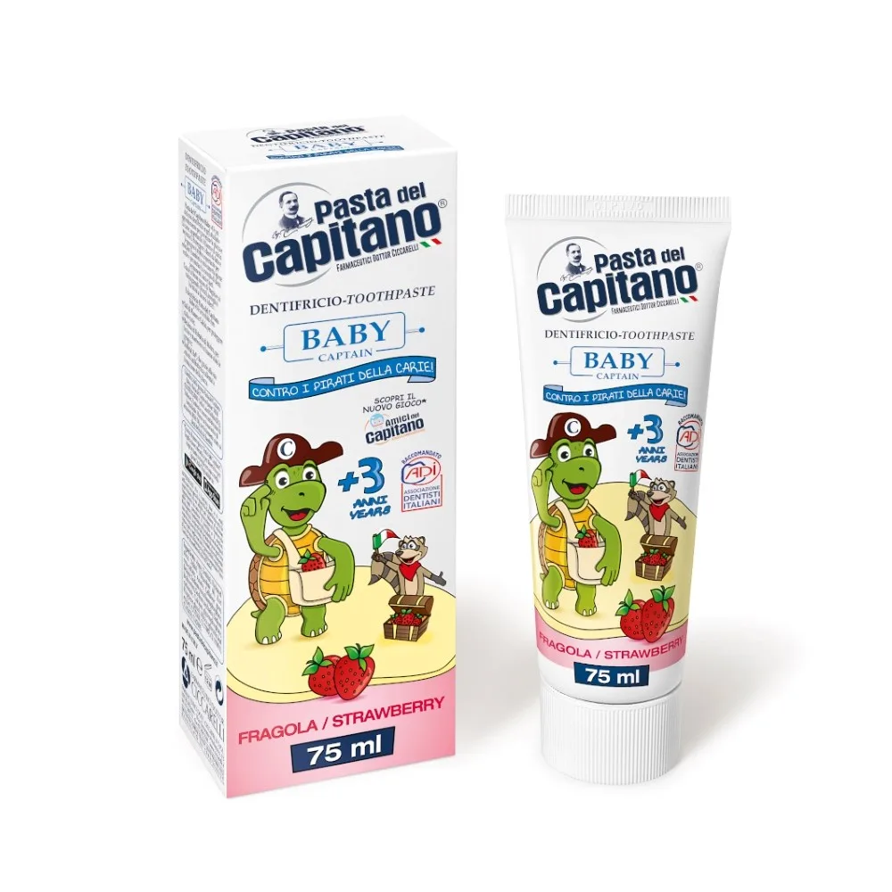 Pasta del Capitano Children's Toothpaste Baby Strawberry 3+/Strawberry 75 ml
