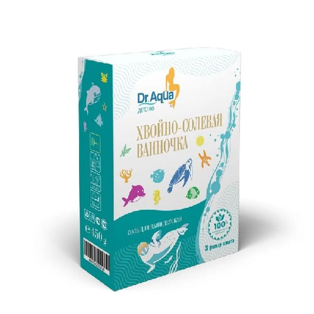 Dr Aqua Children's Bath Salt Pine-Cedar Fir 150 g 3 pcs Filter Bags