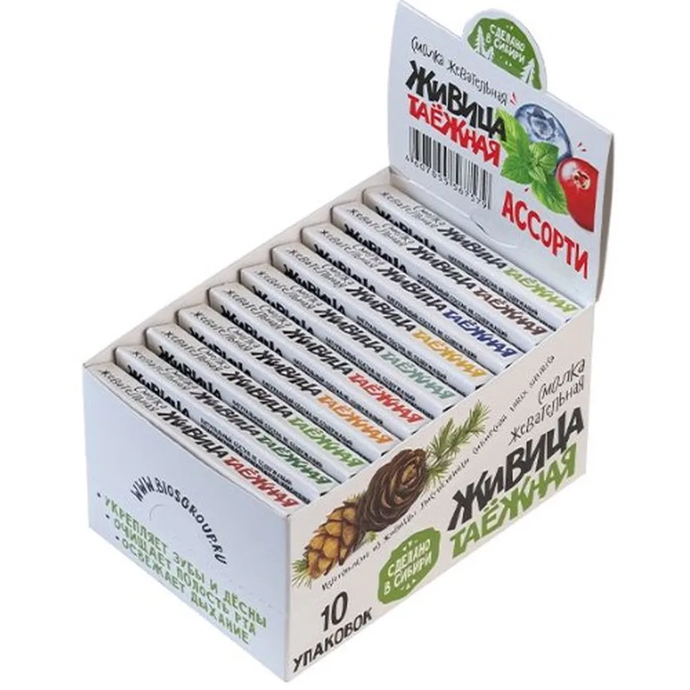 Taiga Resin Chewing Gum 5 pcs x 10/assorted/