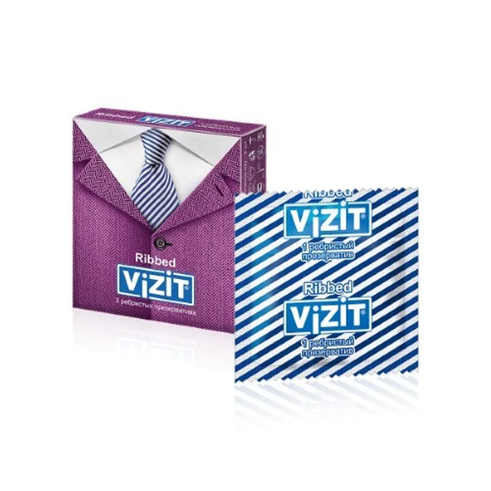 Vizit Ribbed Condoms 3 pcs.