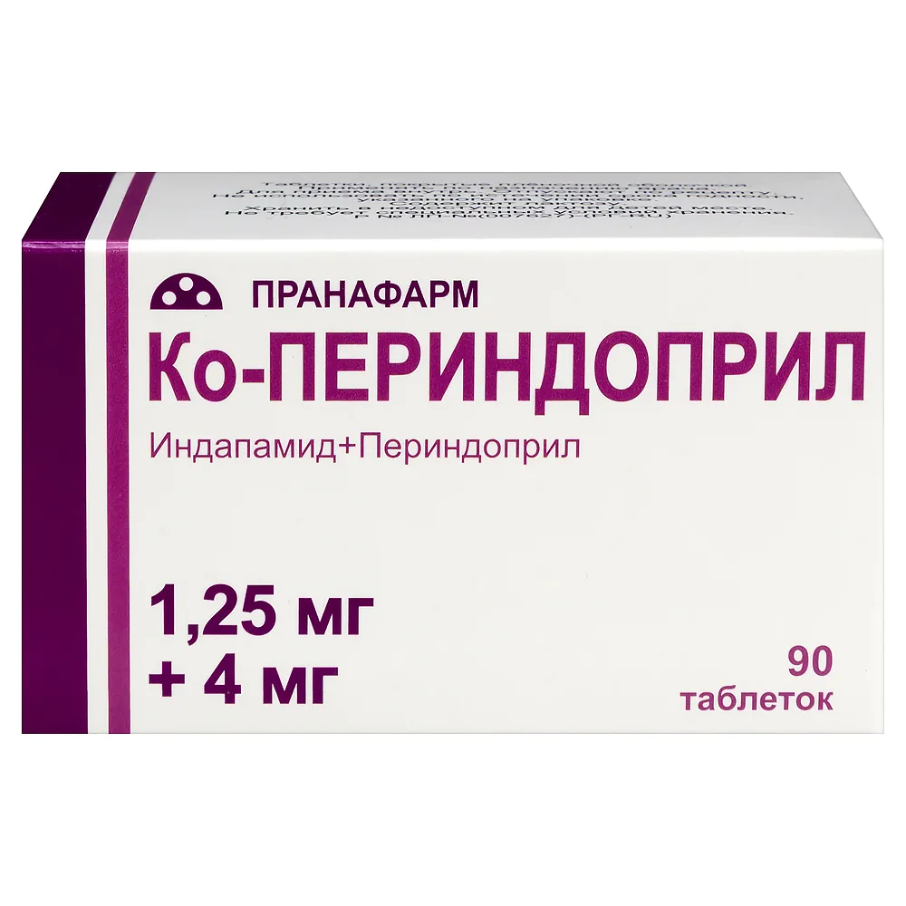 Co-Perindopril 1.25 mg + 4 mg 90 tablets, film-coated