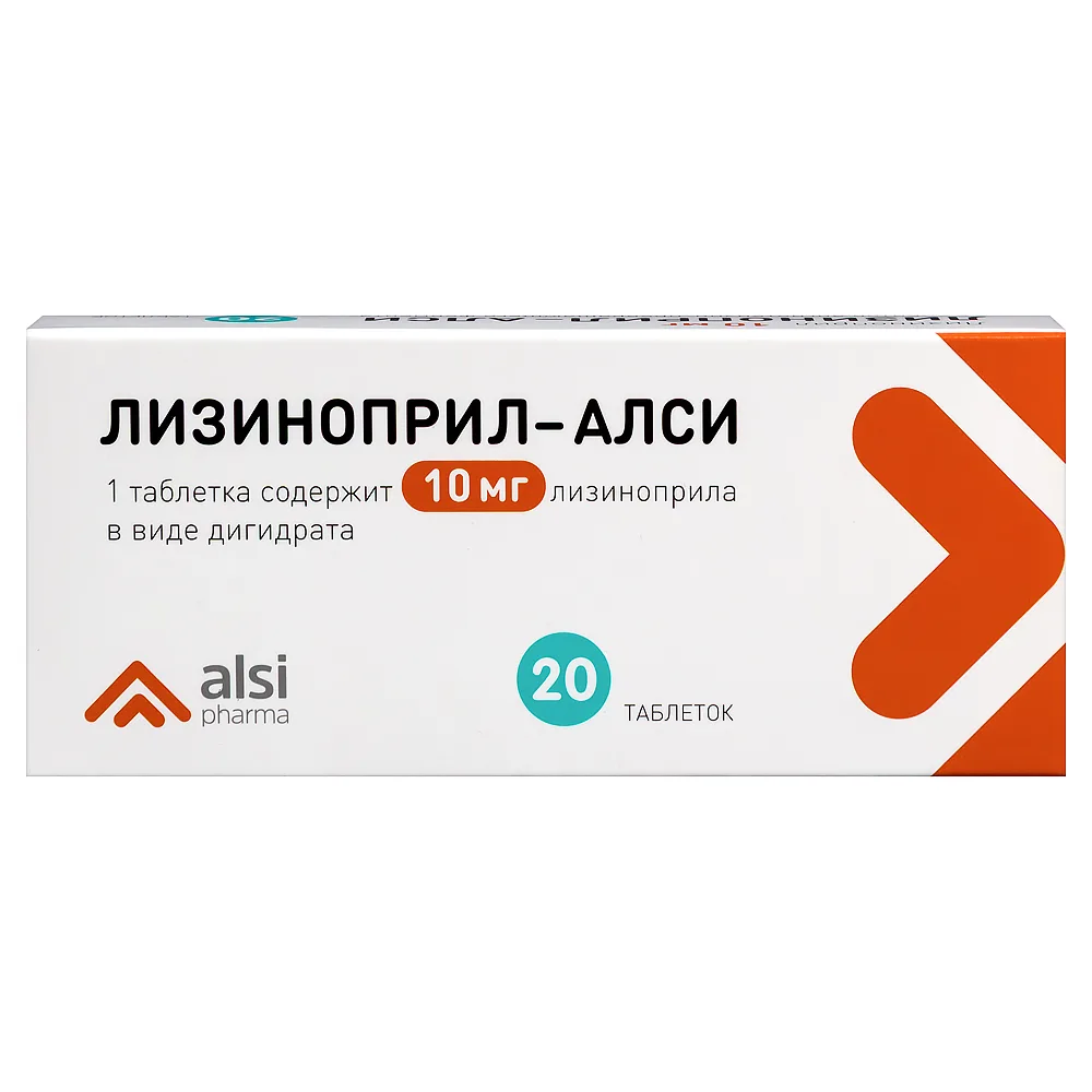 Lisinopril-Alsi 10 mg 20 tablets