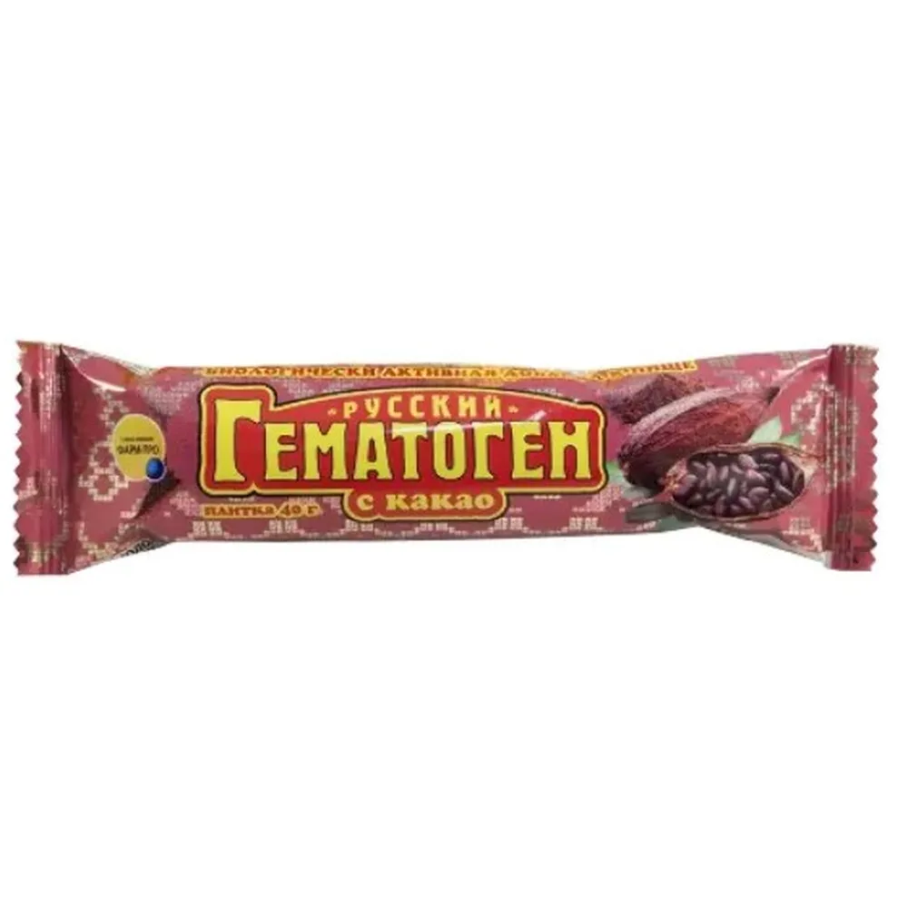 Hematogen Russian with cocoa 40 g bar