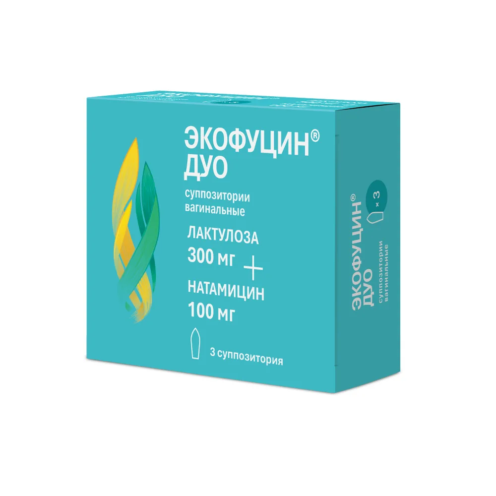Ecofucin Duo 300 mg + 100 mg 3 pcs. vaginal suppositories