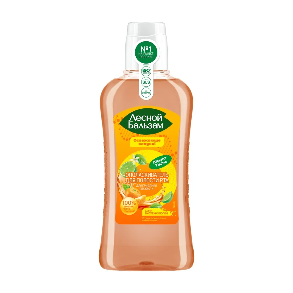 Lesnoy Balsam mouthwash with tangerine, lime, and mint flavor 400 ml