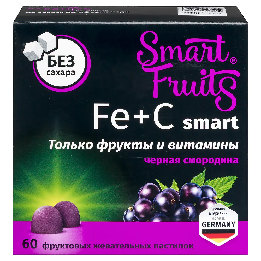 Smart Fruits Fe+C Smart 60 pcs Chewable Tablets 2.5 g