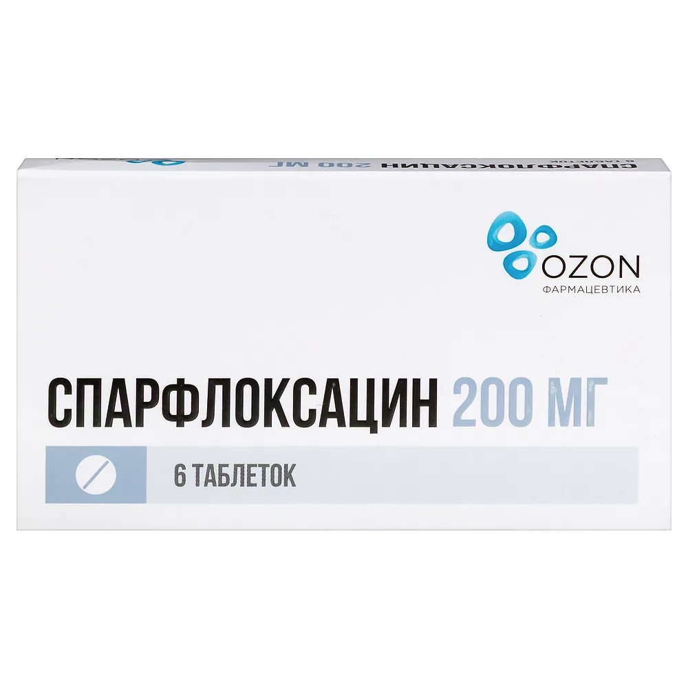 Sparfloxacin 200 mg 6 tablets, film-coated