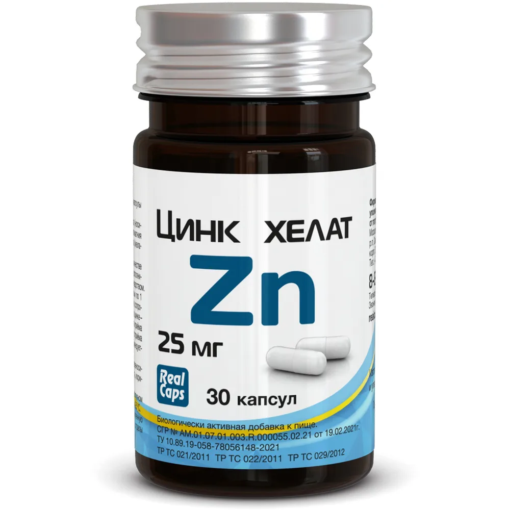 Zinc chelate 25 mg 30 capsules 326 mg