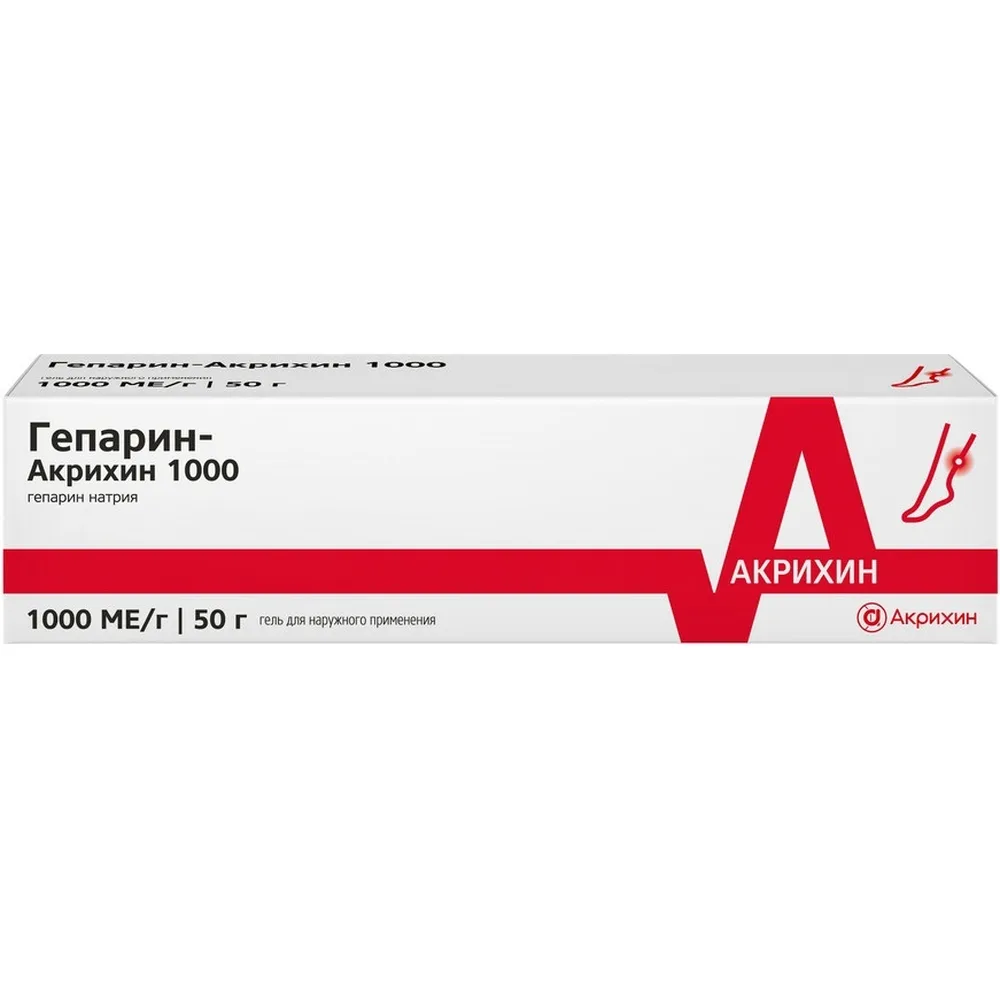 Heparin-Akrikhin 1000 gel for external use 50 g