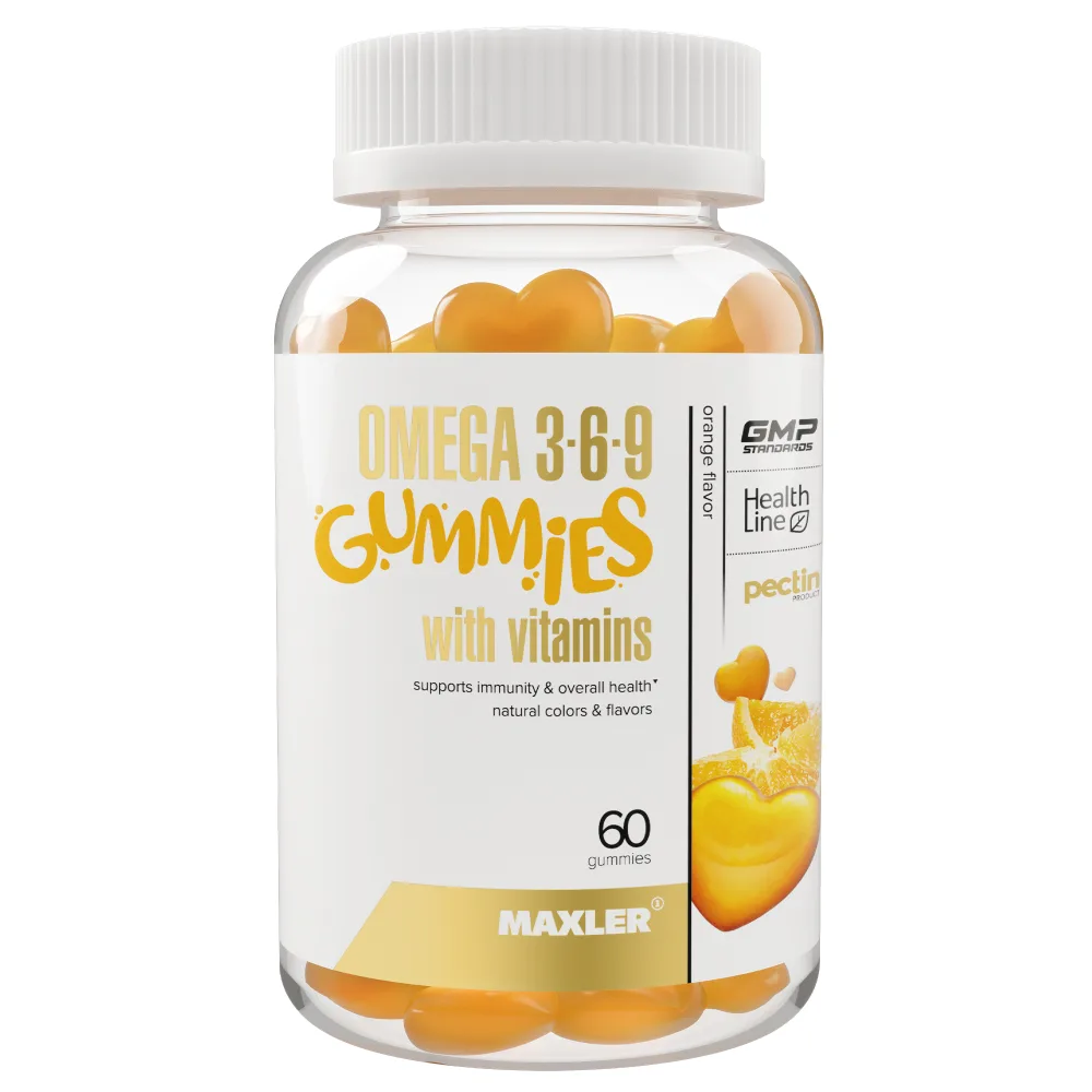 Maxler omega 3-6-9 Gummies 60 pcs Chewable Candies 3 g/Orange