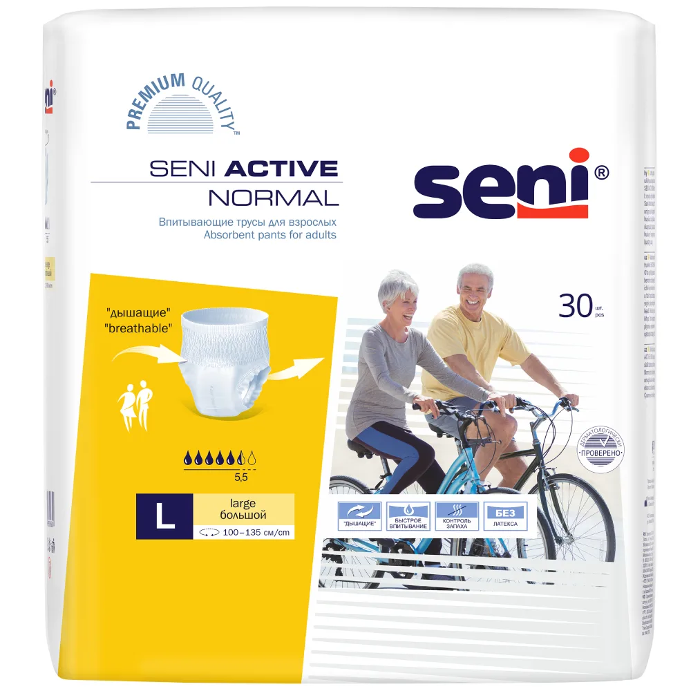 Seni Active Normal Absorbent Underwear Size Large Waist Circumference 100-135 cm 30 pcs