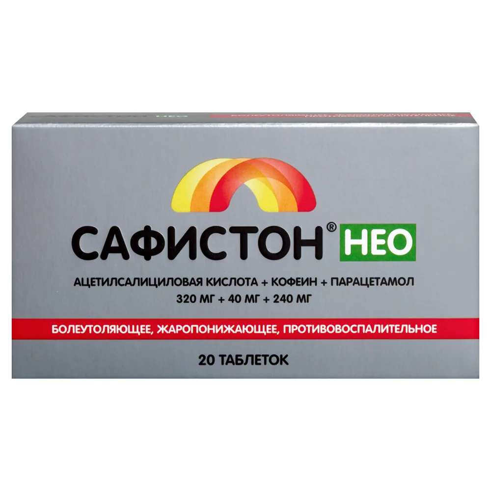 Safiston Neo 320 mg + 40 mg + 240 mg 20 tablets